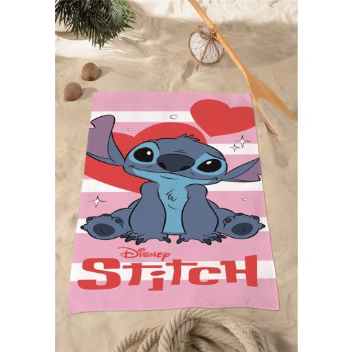 Disney Lilo és Stitch, A csillagkutya Sparkling Heart fürdőlepedő, strand törölköző 70x140cm
