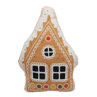   Mézeskalács házikó Sweet Karácsony formapárna, díszpárna 40x34 cm Velúr