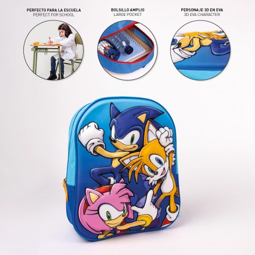 Sonic a sündisznó Team 3D hátizsák, táska 31 cm