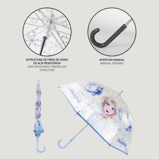 Disney Jégvarázs Ice Queen gyerek átlátszó esernyő Ø71 cm