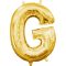 Gold, Arany mini G betű fólia lufi 33 cm