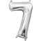 Mini szám Fólia lufi 7-es, Silver 40 cm