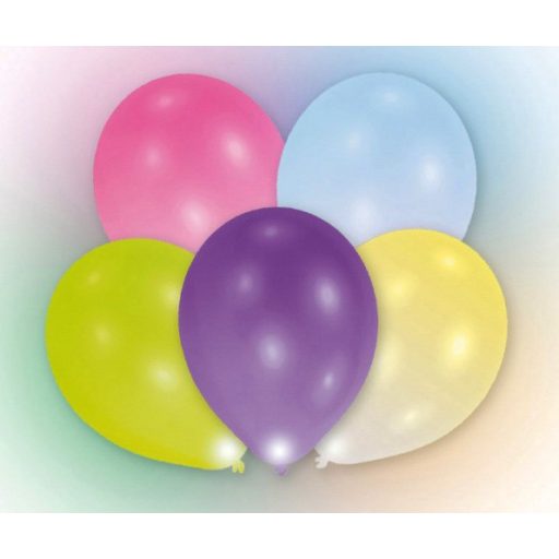 Világító LED Multicolor léggömb, lufi 5 db-os 11 inch (27,5 cm)