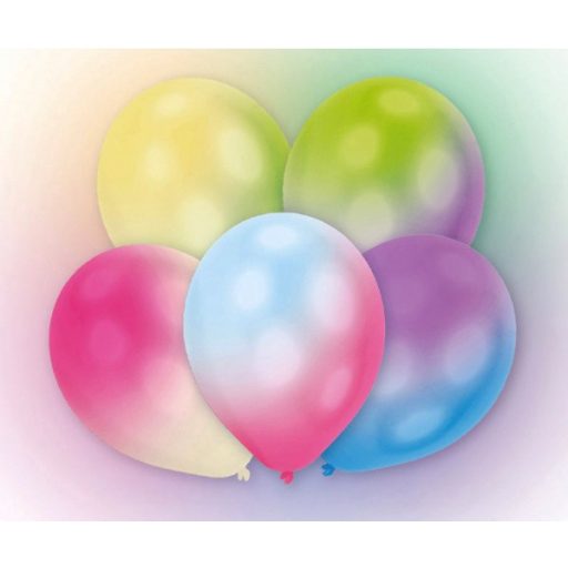 Világító LED Multicolor léggömb, lufi 5 db-os 11 inch (27,5 cm)