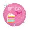 Happy Birthday Cake Girl Holo fólia lufi 46 cm