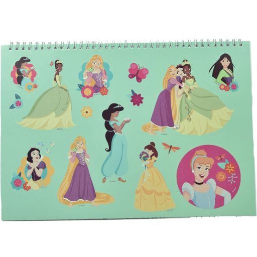 Disney Hercegnők Spring A/4 spirál vázlatfüzet 40 lapos matricával