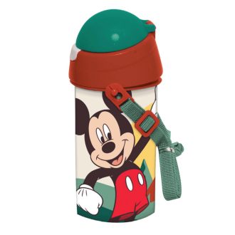   Disney Mickey Nature műanyag szívószálas kulacs akasztóval 500 ml