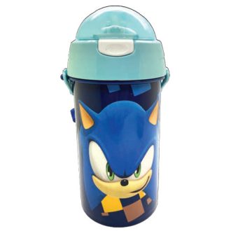   Sonic a sündisznó Speed műanyag szívószálas kulacs akasztóval 500 ml