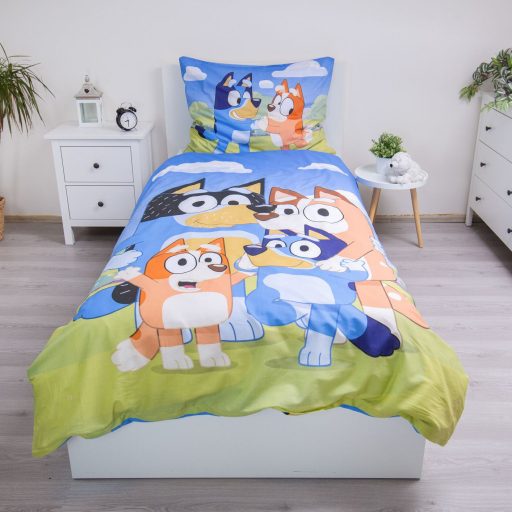 Bluey Happy Family ágyneműhuzat 140×200cm, 70x90 cm