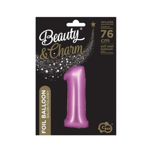 Rózsaszín Satin Pink 1-es szám fólia lufi 76 cm