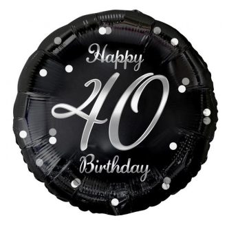 Happy Birthday 40 B&C Silver fólia lufi 36 cm