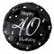 Happy Birthday 40 B&C Silver fólia lufi 36 cm