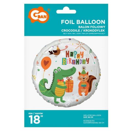 Krokodil Happy Birthday Crocodile fólia lufi 36 cm