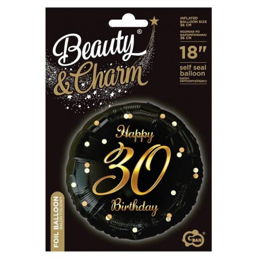 Happy Birthday 30 B&C Gold fólia lufi 36 cm