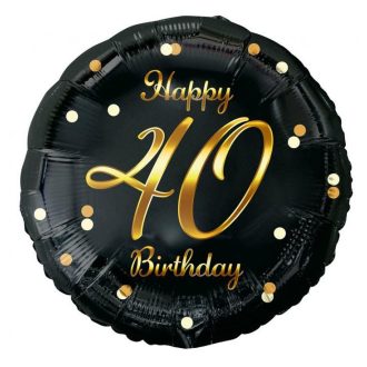 Happy Birthday 40 B&C Gold fólia lufi 36 cm