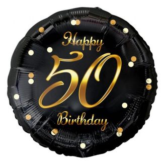 Happy Birthday 50 B&C Gold fólia lufi 36 cm