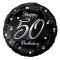 Happy Birthday 50 B&C Silver fólia lufi 36 cm