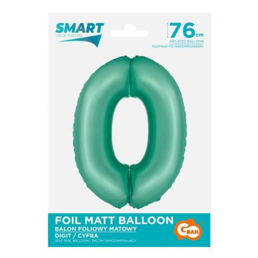 Menta 0-ás Mint Mat szám fólia lufi 76 cm