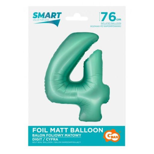 Menta 4-es Mint Mat szám fólia lufi 76 cm