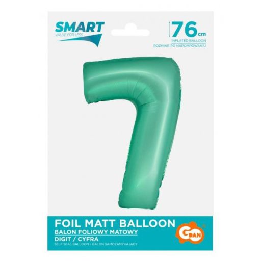 Menta 7-es Mint Mat szám fólia lufi 76 cm