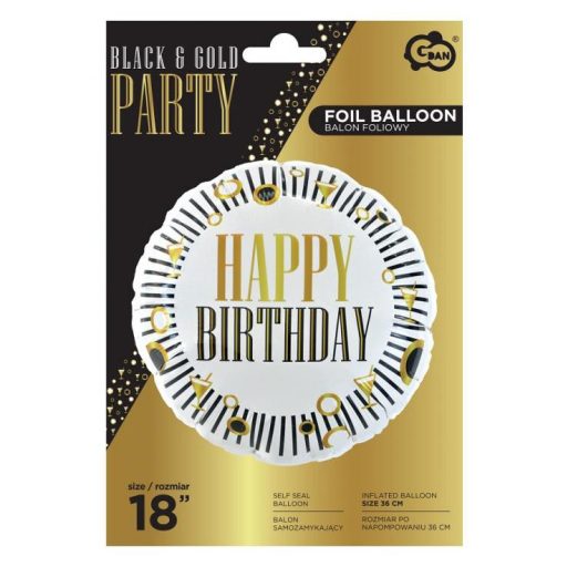 Happy Birthday Stripes fólia lufi 36 cm