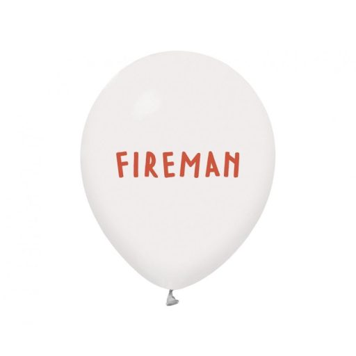 Tűzoltó Fireman léggömb, lufi 5 db-os 12 inch (30 cm)