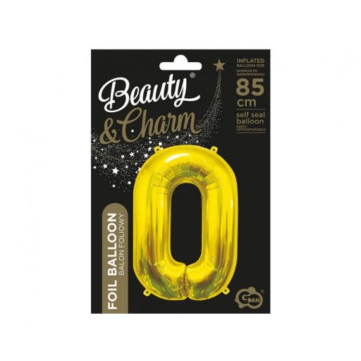 Arany Gold 0-ás szám fólia lufi 85 cm