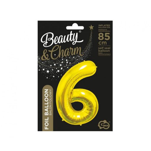 Arany Gold 6-os szám fólia lufi 85 cm