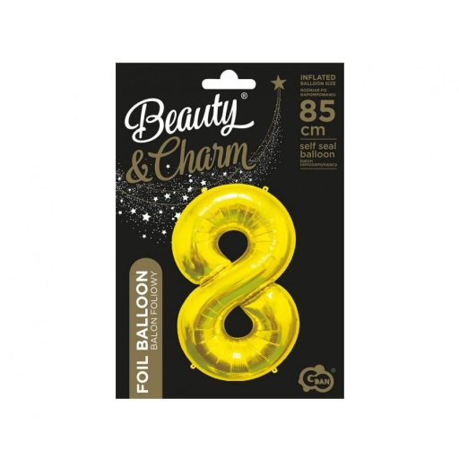 Arany Gold 8-as szám fólia lufi 85 cm