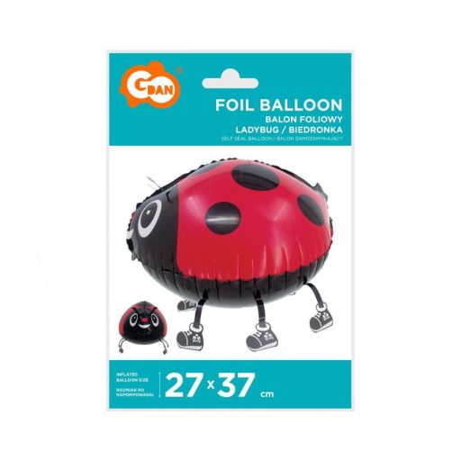 Katicabogár sétáló fólia lufi 37 cm