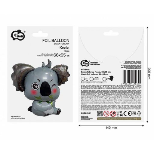 Koala Grey fólia lufi 66 cm