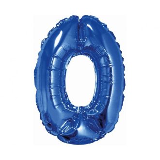 Kék Blue 0-ás mini szám fólia lufi 35 cm