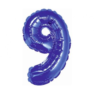 Kék Blue 9-es mini szám fólia lufi 35 cm