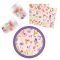 Watercolor Flowers, Virág party szett 36 db-os 23 cm-es tányérral