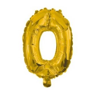 Arany Gold mini 0-ás szám fólia lufi 33 cm