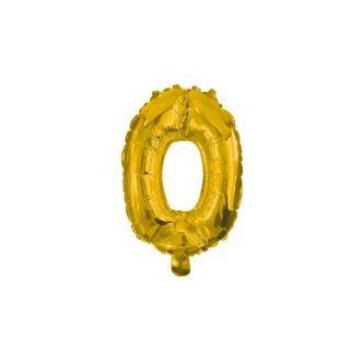 Gold, Arany 0-ás szám fólia lufi 10 cm