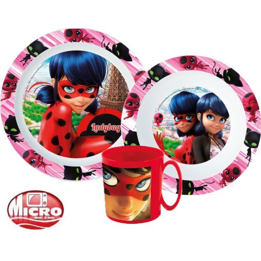 Katicabogár és Fekete macska kalandjai Heroes étkészlet, micro műanyag szett bögrével 350 ml