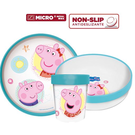 Peppa malac Core csúszásmentes étkészlet, micro műanyag szett