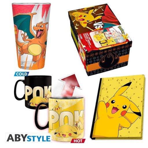 Pokemon ajándékcsomag: pohár, hőre változó bögre, jegyzetfüzet - Pikachu