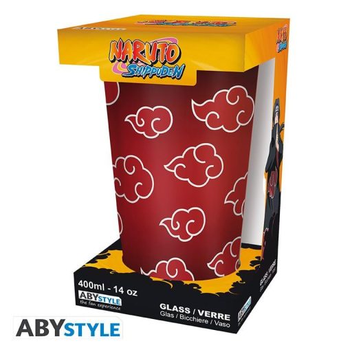 NARUTO SHIPPUDEN üveg pohár (400ml) - Akatsuki