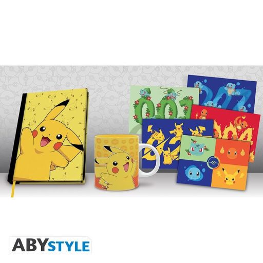 Pokemon "Pikachu" ajándékcsomag: A5 notesz, bögre, 1 készlet képeslap