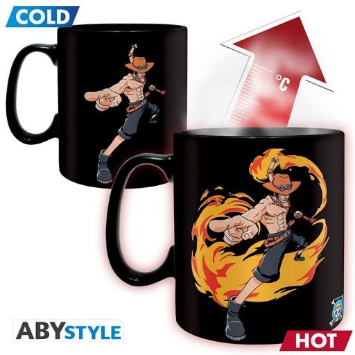 ONE PIECE Hőre változó Bögre (460 ml) Luffy & Ace