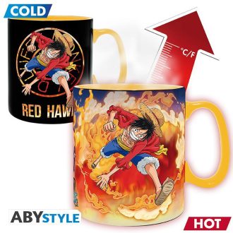 ONE PIECE Hőre változó Bögre (460 ml) - Luffy & Sabo