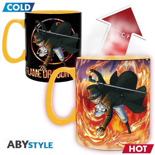 ONE PIECE Hőre változó Bögre (460 ml) - Luffy & Sabo