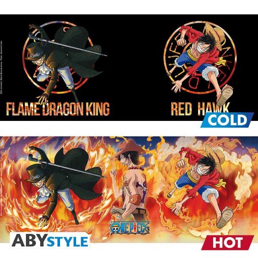 ONE PIECE Hőre változó Bögre (460 ml) - Luffy & Sabo