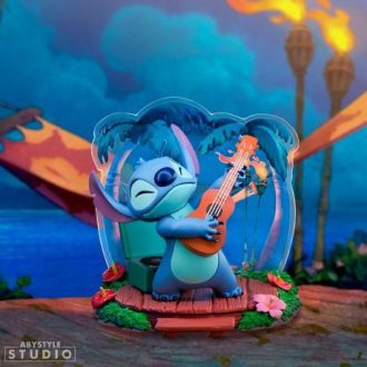 Disney Stitch figura gitárral (magasság: 10 cm)