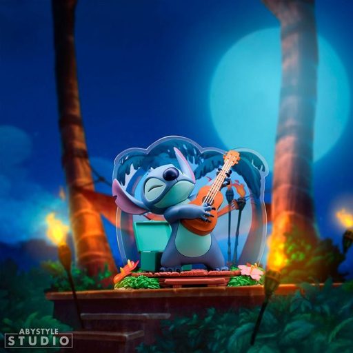 Disney Stitch figura gitárral (magasság: 10 cm)