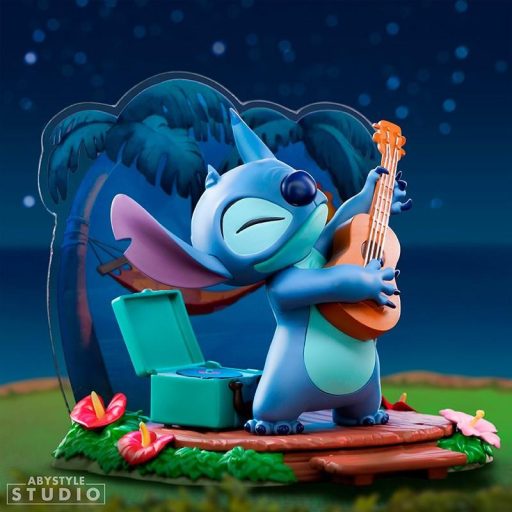 Disney Stitch figura gitárral (magasság: 10 cm)