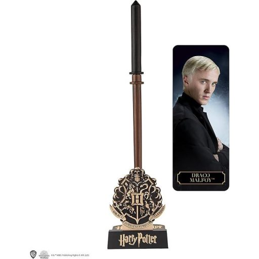 Harry Potter varázspálca toll & állvány 3D könyvjelzővel - Draco Malfoy