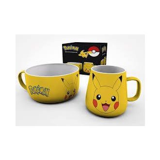 Pokemon Pikachu reggeliző szett: bögre + tál